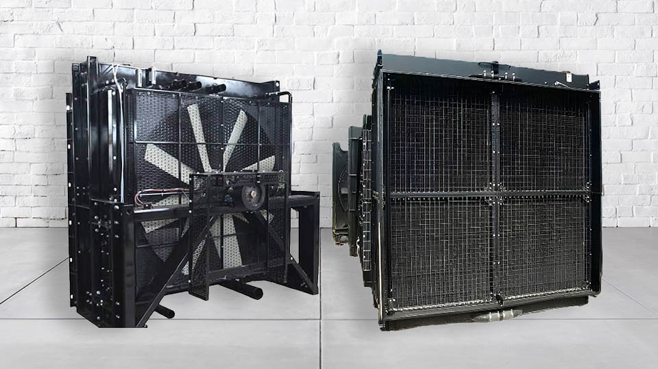 diesel gas radiator assemblies black